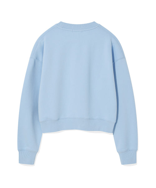 Women's typo graphic cropped sweatshirt sky blue