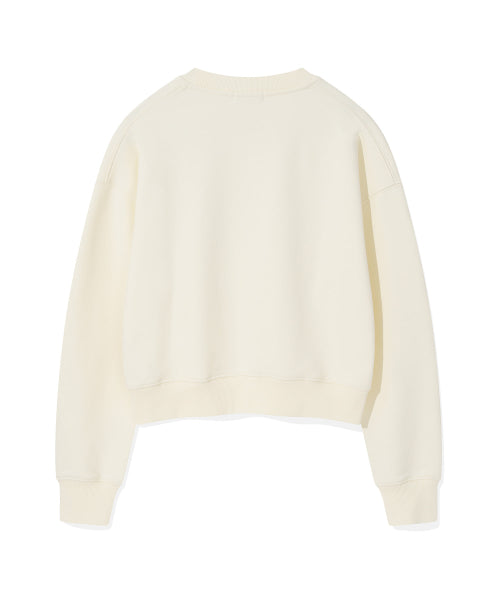 Women's typo graphic cropped sweatshirt cream