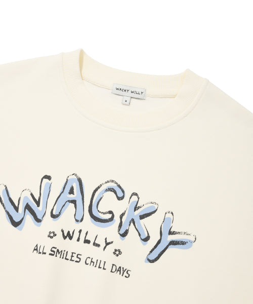 Women's typo graphic cropped sweatshirt cream