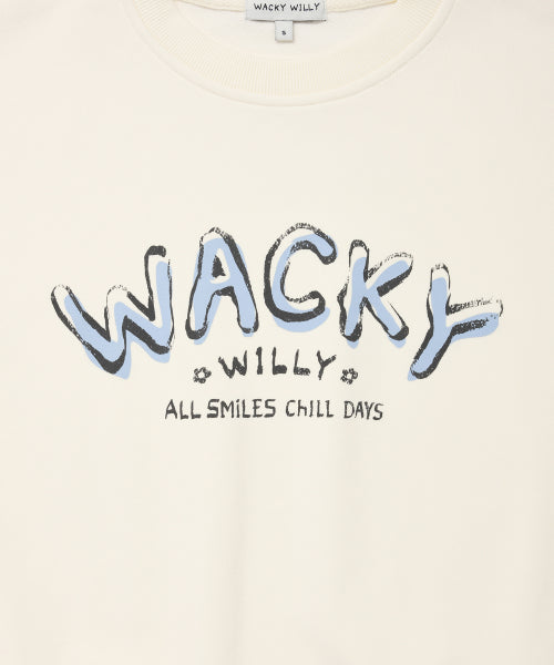 Women's typo graphic cropped sweatshirt cream