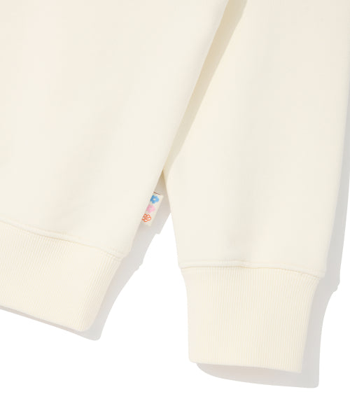 Women's typo graphic cropped sweatshirt cream