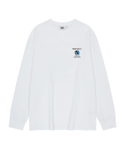 Bird Graphic Long Sleeve T-shirt White