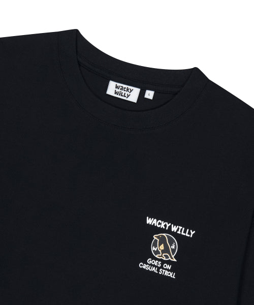 Bird Graphic Long-Sleeved T-Shirt Black