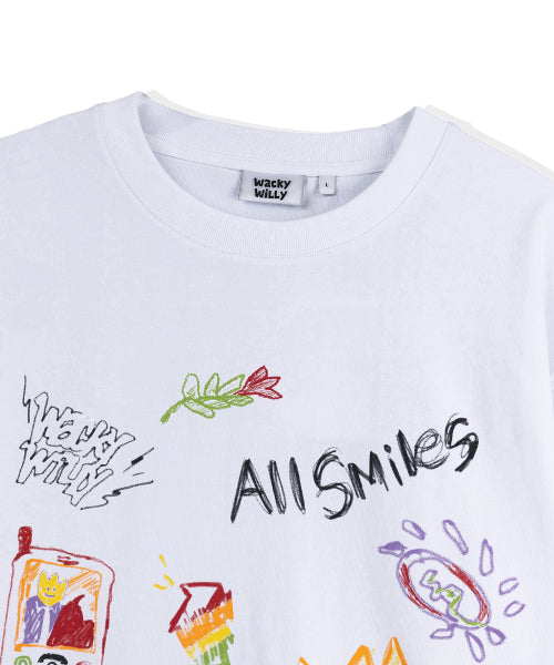 Kiki Multi Graphic Long Sleeve T-shirt White