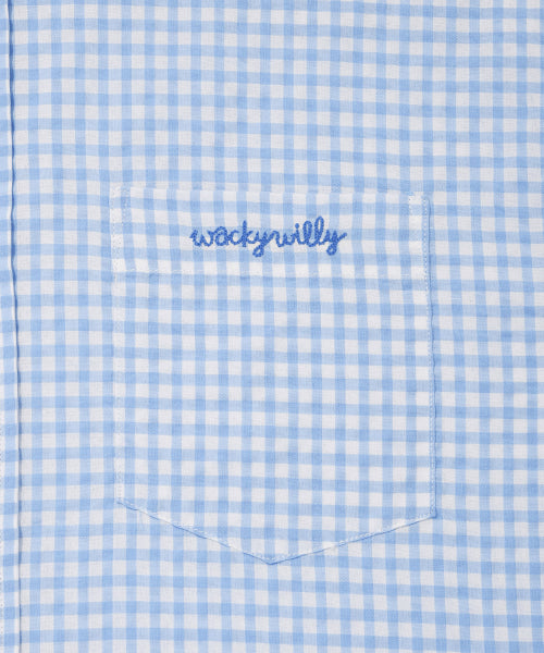 Please check women's hooded button shirt sky blue
