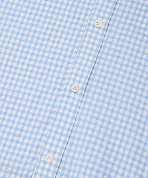 Please check women's hooded button shirt sky blue