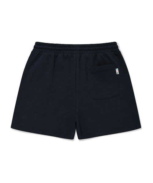 Women's typo logo sweat shorts dark navy