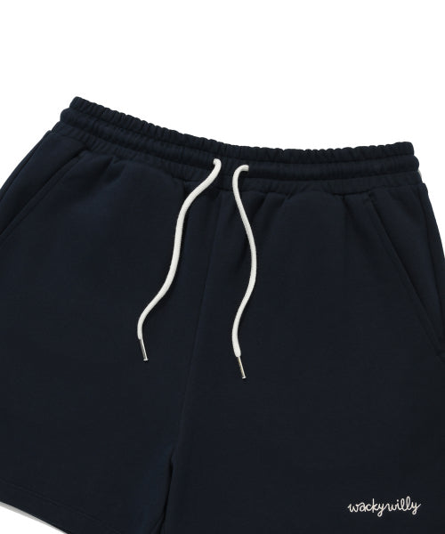 Women's typo logo sweat shorts dark navy