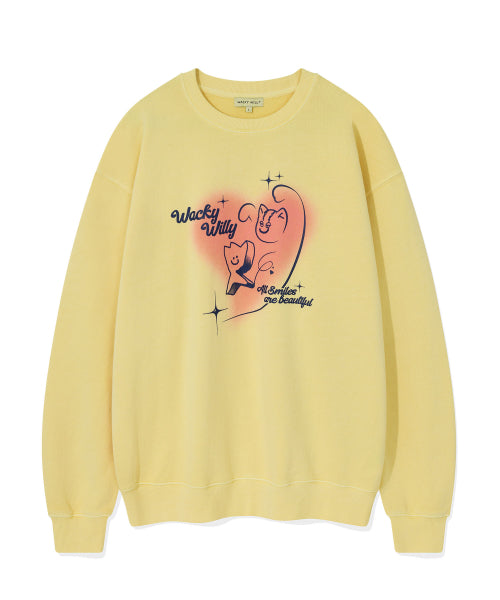 Kiki Leo hug graphic sweatshirt yellow