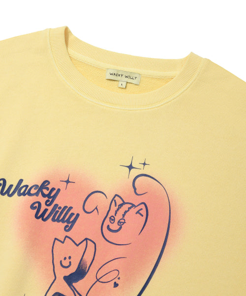 Kiki Leo hug graphic sweatshirt yellow