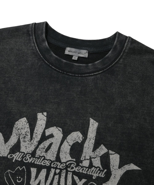 Kiki Leo typo Graphic sweatshirt Charcoal