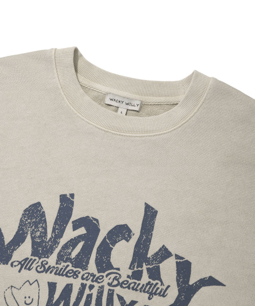Kiki Leo typo graphic sweatshirt Ekru