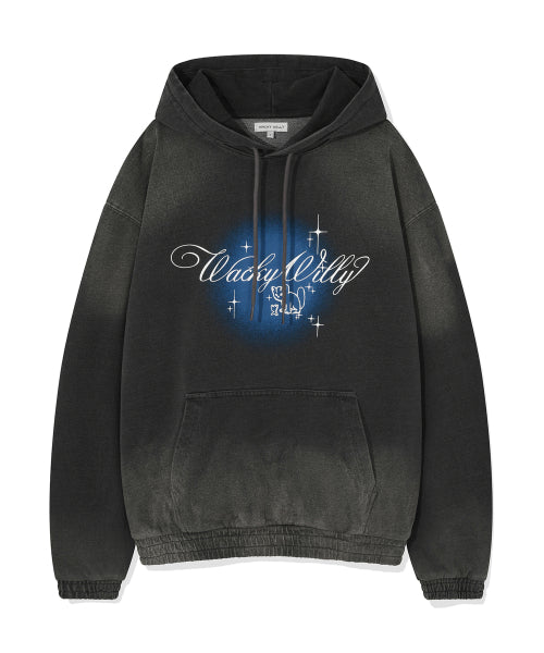 Shining Leo Denim Jersey Like Hooded Gray