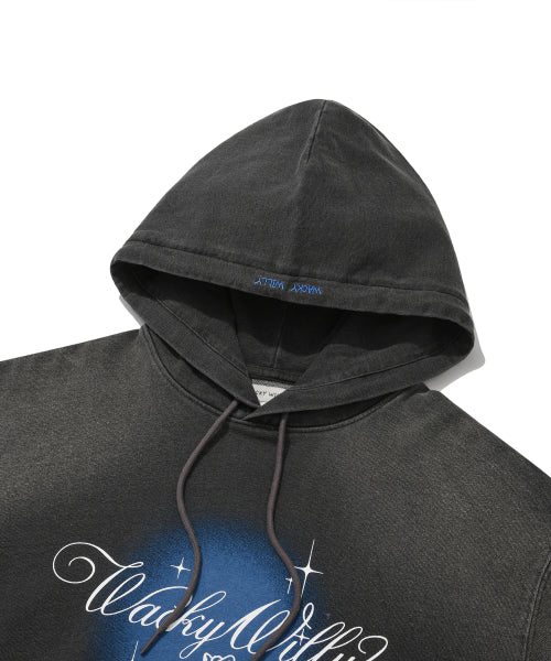 Shining Leo Denim Jersey Like Hooded Gray