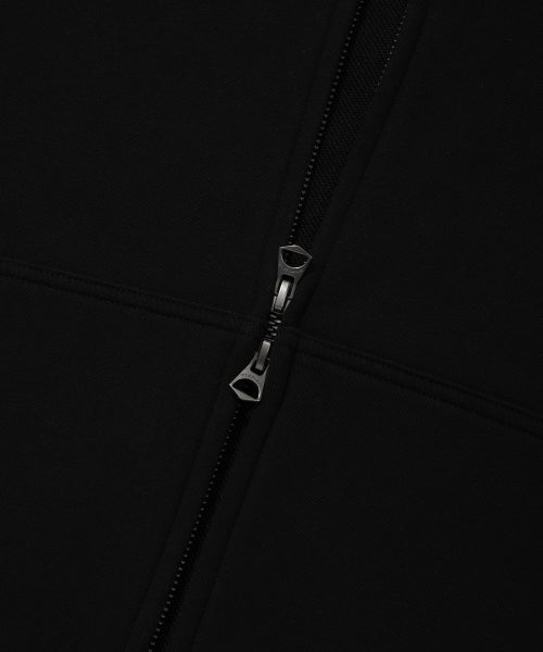 Kiki Leo Logo Hooded Zip-Up Black
