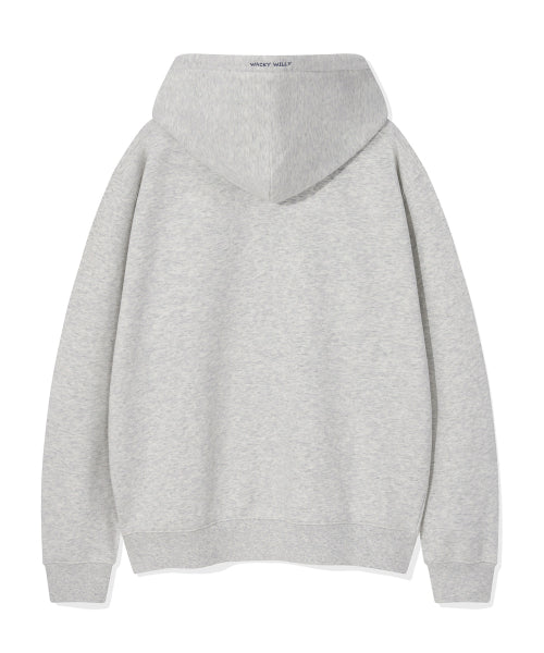 Kiki Leo Logo Hooded Zip-Up Light Gray