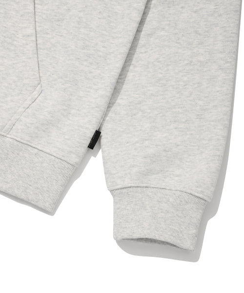 Kiki Leo Logo Hooded Zip-Up Light Gray