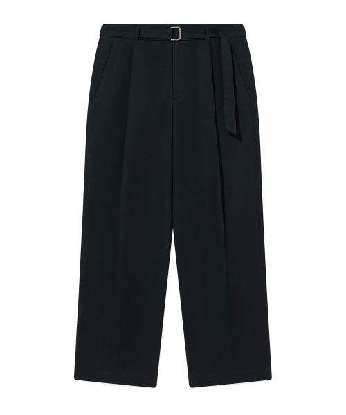 SEMI WIDE-FIT COTTOM BELTED PANTS