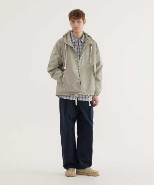 SEMI WIDE-FIT COTTOM BELTED PANTS