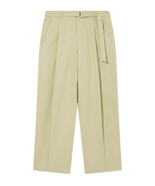 SEMI WIDE-FIT COTTOM BELTED PANTS