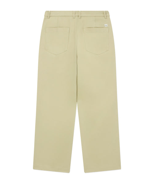 SEMI WIDE-FIT COTTOM BELTED PANTS