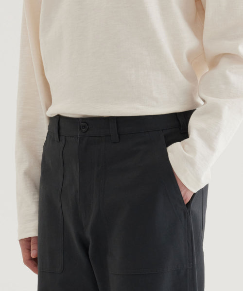 REGULAR-FIT BACK SATIN FATIGUE PANTS