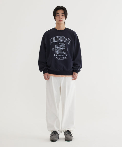 SEMI WIDE-FIT WASHING DENIM PANTS