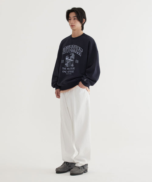 SEMI WIDE-FIT WASHING DENIM PANTS