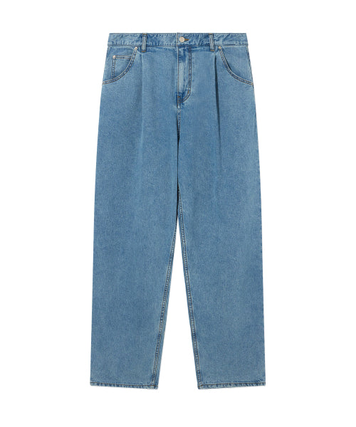 SEMI WIDE-FIT WASHING DENIM PANTS