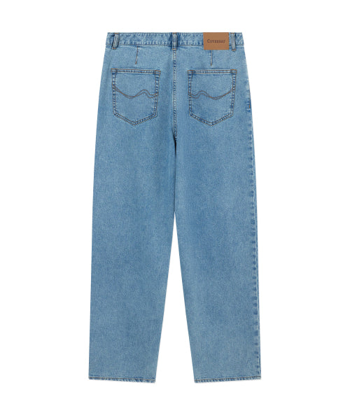 SEMI WIDE-FIT WASHING DENIM PANTS
