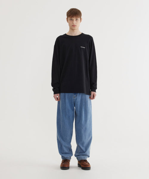 SEMI WIDE-FIT WASHING DENIM PANTS