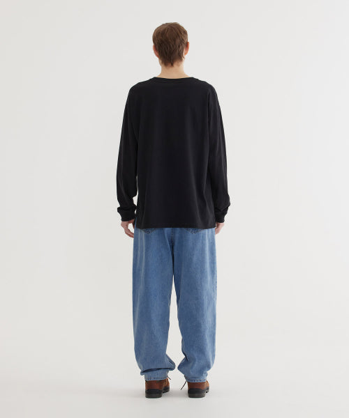 SEMI WIDE-FIT WASHING DENIM PANTS