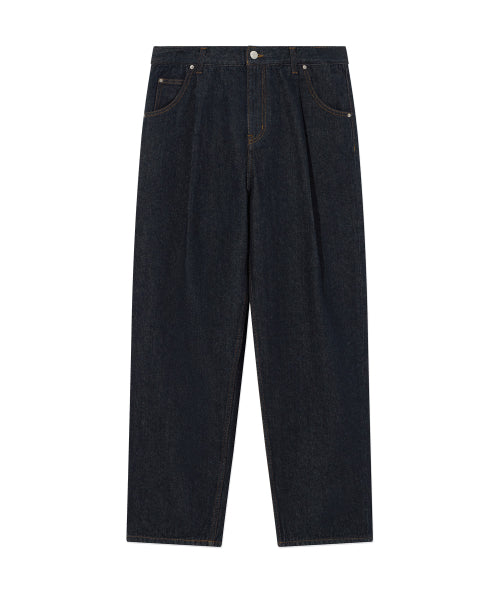 SEMI WIDE-FIT WASHING DENIM PANTS