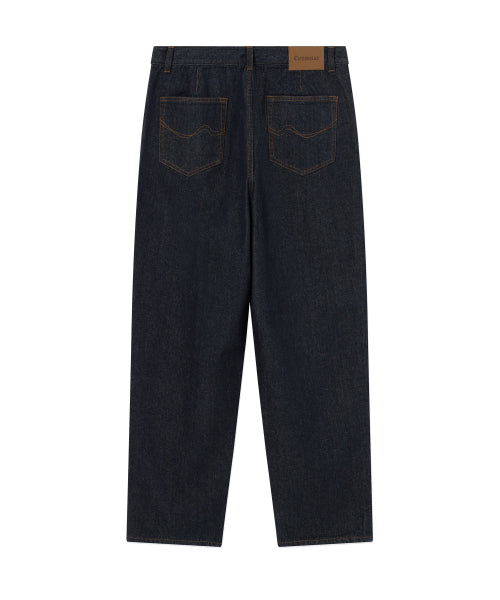 SEMI WIDE-FIT WASHING DENIM PANTS