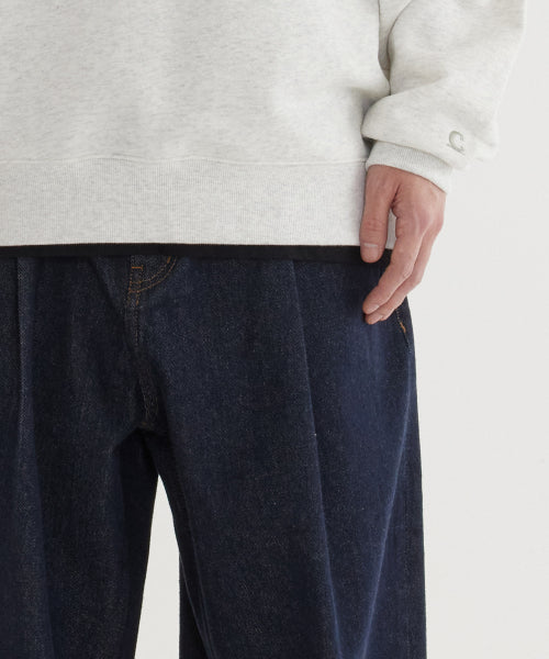 SEMI WIDE-FIT WASHING DENIM PANTS
