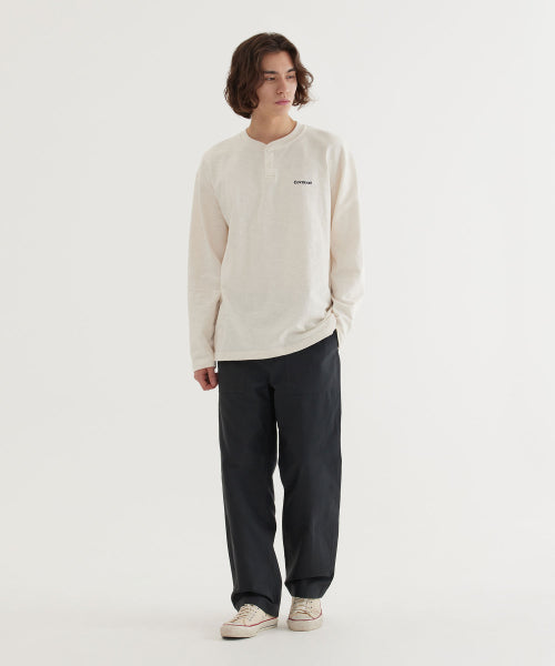 HENLEY NECK LONG SLEEVE