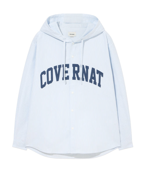 ARCH LOGO STRIPE HOODIE SHIRTS