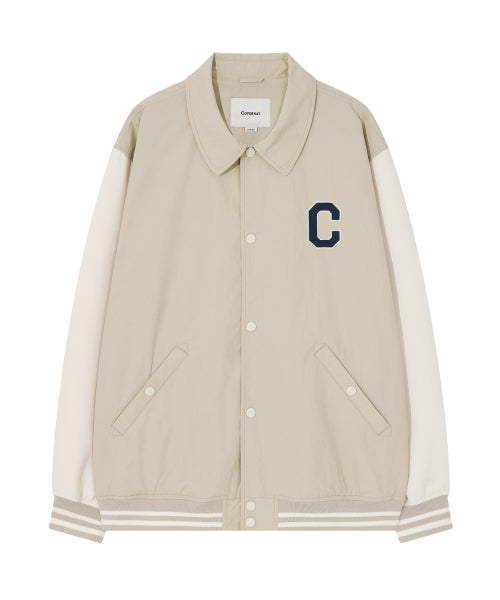 C LOGO COLLAR VARSITY JACKET
