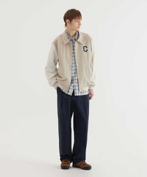 C LOGO COLLAR VARSITY JACKET