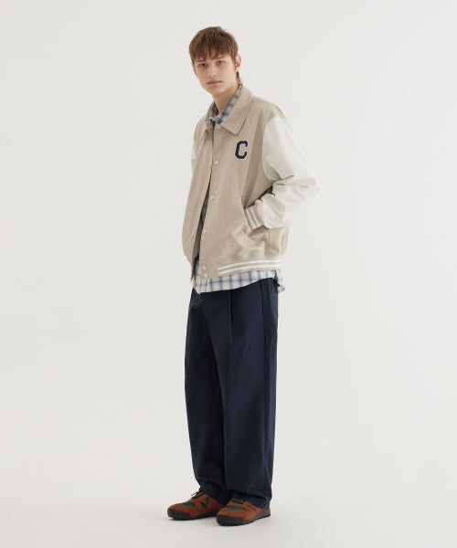 C LOGO COLLAR VARSITY JACKET