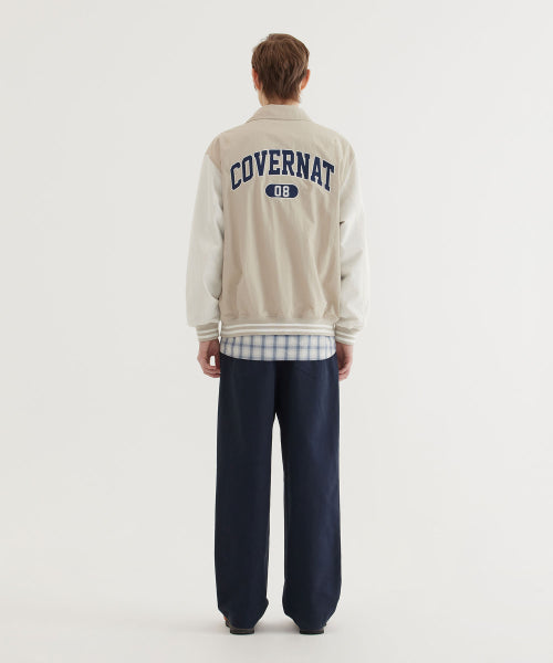 C LOGO COLLAR VARSITY JACKET