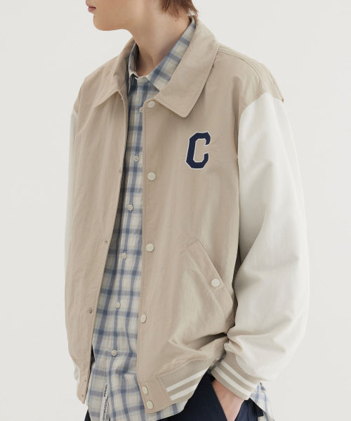 C LOGO COLLAR VARSITY JACKET
