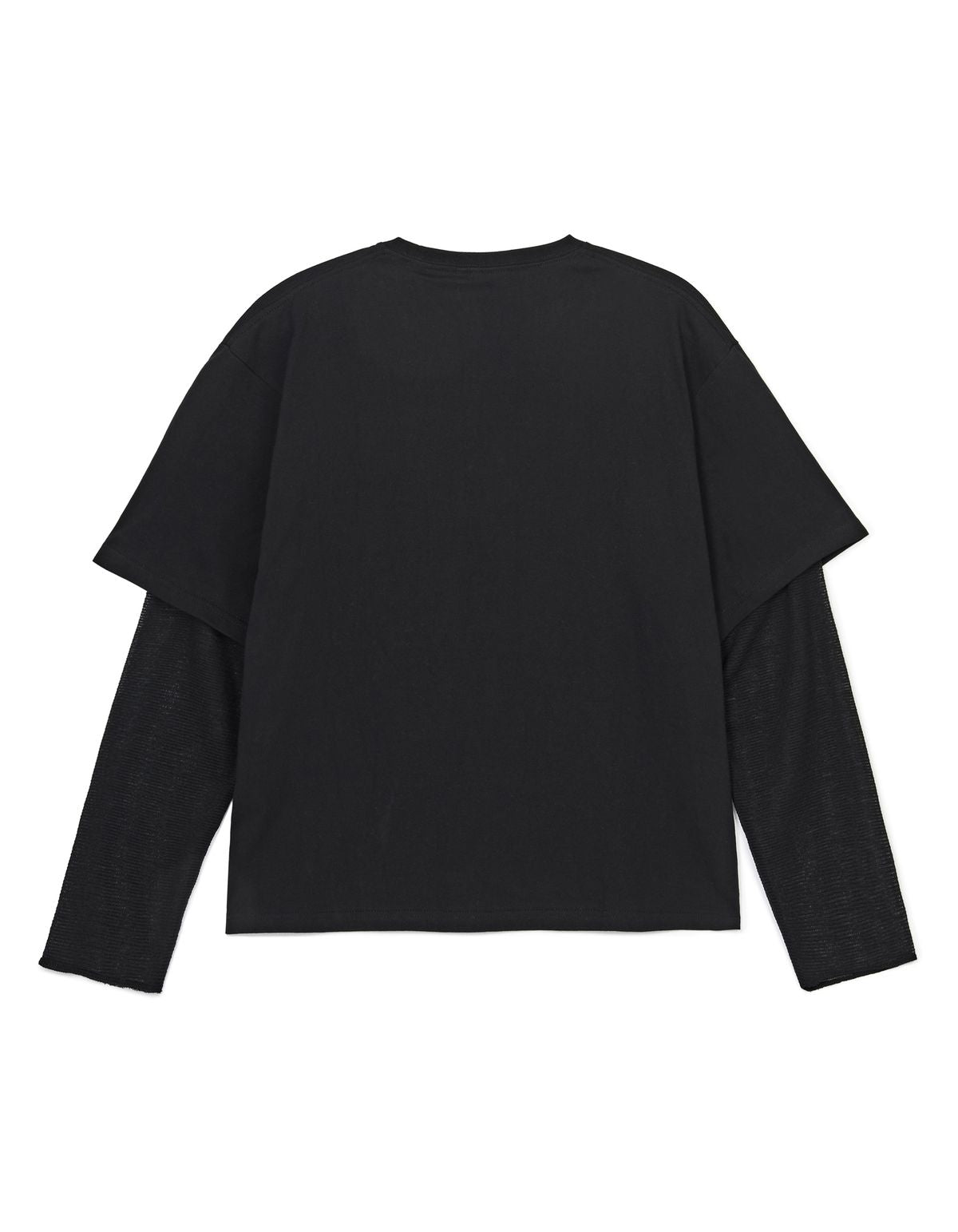 ★[LE SSERAFIM SAKURA / THE BOYZ Sunwoo Worn] 【LORES】Mushroom Layered L/S Tee - Black