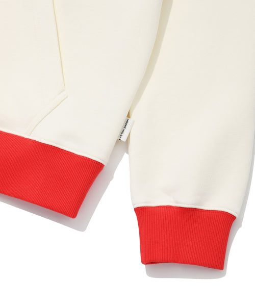 Women's Color Crop Hoodie Cream