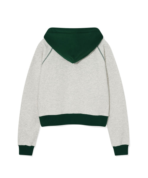 Women's Color Crop Hoodie Oatmeal