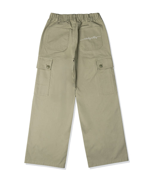 Women's cotton cargo pants light khaki