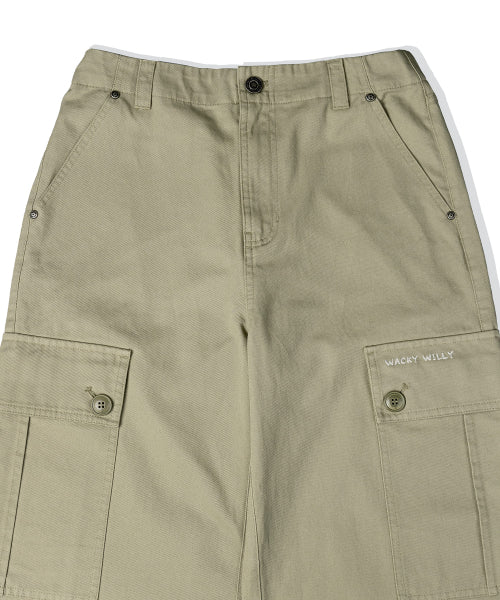 Women's cotton cargo pants light khaki