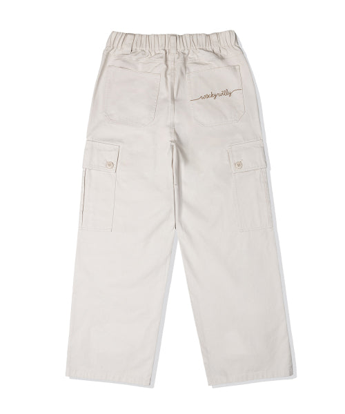 Women's cotton cargo pants cream