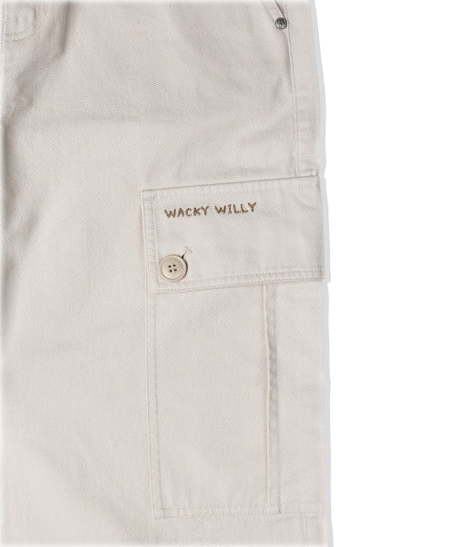 Women's cotton cargo pants cream