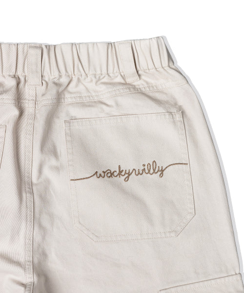 Women's cotton cargo pants cream